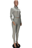 rose red Sexy Solid Hooded Collar Long Sleeve Regular Sleeve Short Two Pieces
