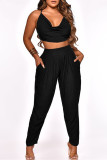 Green Sexy Casual Solid Backless Spaghetti Strap Sleeveless Two Pieces