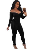 Light Gray Sexy Solid bandage Patchwork Long Sleeve V Neck Jumpsuits