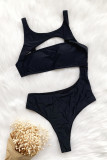 Black Fashion Sexy Solid Hollowed Out Swimwears