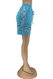 Pink Casual Print Patchwork Regular Mid Waist Straight Bottoms