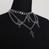 Silver Fashion Hollow Cross Necklace
