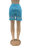Pink Casual Print Patchwork Regular Mid Waist Straight Bottoms