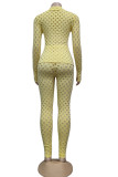 Red British Style Solid Hollowed Out See-through O Neck Long Sleeve Two Pieces