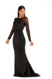 Wine Red Fashion adult Celebrities Cap Sleeve Long Sleeves O neck Mermaid Floor-Length Sequin Patch