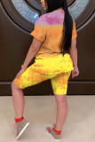 White Fashion Casual adult Ma'am Print Character Two Piece Suits Straight Short Sleeve Two Pieces