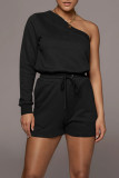 Pink Casual Solid Patchwork Asymmetrical Oblique Collar Long Sleeve Two Pieces