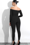 Light Gray Sexy Solid bandage Patchwork Long Sleeve V Neck Jumpsuits