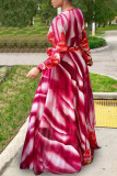 Red Fashion Sexy Plus Size Printed Big Swing Dress