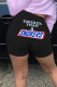Black Elastic Fly Low Print Straight shorts Bottoms