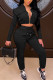 Black Fashion Solid Patchwork Long Sleeve Two Pieces