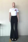 Orange Elastic Fly High Asymmetrical Draped Solid Boot Cut Pants Pants