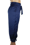 Dark Blue Fashion adult Ma'am Street Solid Plus Size