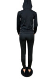 Blue Casual England Letter Print pencil Long Sleeve Two Pieces