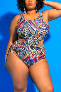 Multicolor Sexy Plus Size Printing Swimsuit