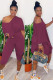 Wine Red Casual Solid pencil Half Sleeve Two Pieces