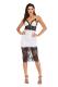 White Fashion Sexy Off The Shoulder Sleeveless Slip Slim Dress Mid-Calf backless Patchwork lace