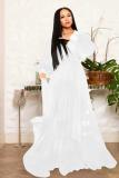 Yellow adult Sexy Fashion Cap Sleeve Long Sleeves V Neck Swagger Ankle-Length Solid bandage Patch