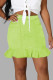 Green Street Solid Patchwork Flounce Regular High Waist Pencil Bottoms