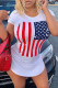 White Fashion Casual Print Basic O Neck Short Sleeve T-shirt Dress