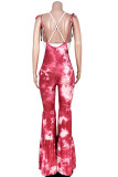 Black street Print Tie-dyed Sleeveless Slip Jumpsuits