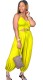 Yellow Hollow Out Sashes Backless Patchwork Fashion sexy Jumpsuits & Rompers
