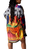White Fashion Casual Adult Twilled Satin Print Turndown Collar Long Sleeve Shirt-Sleeve Long Two Pieces