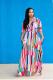 Pink Casual Fashion Cap Sleeve Half Sleeves Turndown Collar Straight Ankle-Length fastener Argy