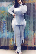 Grey Street Solid Fold Turtleneck Long Sleeve Two Pieces