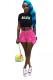 rose red Denim Button Fly Zipper Fly Mid Solid Straight shorts Shorts