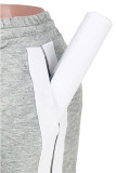 Black Elastic Fly Mid Solid Draped Loose Pants Pants