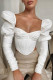 White Fashion Street Adult Solid Patchwork Square Collar Tops