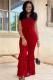 Red Casual Fashion Solid stringy selvedge Asymmetrical Sleeveless one shoulder collar Jumpsui