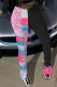 Black Casual Print Fold Bottoms