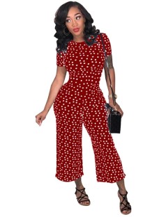 Red Dot Patchwork Print Fashion sexy Jumpsuits & Rompers