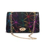 Black Fashion Casual Geometric Print Crossbody Bag