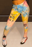 Blue Street Print Skinny Bottoms