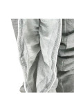 Black Elastic Fly Mid Solid Draped Loose Pants Pants