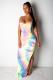 Multi-color Fashion Sexy Spaghetti Strap Sleeveless Slip Slim Dress Floor-Length split asymmetrical Bl
