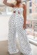 White Fashion Sexy Print Backless Strapless Sleeveless Two Pieces