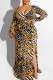 Black Fashion Sexy adult V Neck Patchwork Bandage Print Pattern