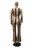 Stripe Street Striped Loose Long Sleeve Two Pieces