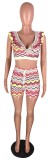 As Show Print Mid Waist Elastic Waist bandage Two-piece suit