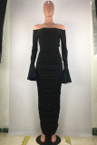 Red Fashion Sexy adult Patchwork Solid backless Draped Two Piece Suits pencil Half Sleeve Two Pieces