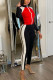 Red Casual Sportswear Spandex Blends Geometric Patchwork Patchwork Zipper Collar Long Sleeve Regular Sleeve Regular Two Pieces
