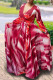 Red Fashion Sexy adult Ma'am V Neck Print Flowers Plus Size