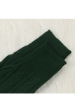 Green Wool Europe and America Solid Two Piece Suits pencil Long Sleeve Two-Piece Short Set