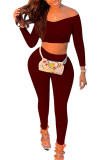 White Fashion Sexy Adult Solid Patchwork Bateau Neck Long Sleeve Regular Sleeve Short Two Pieces