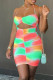 Red Fashion Sexy Print Hollowed Out Backless Halter Sleeveless Dress