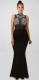 Black B Brief Cute Stand Sleeveless Long Club Dresses
